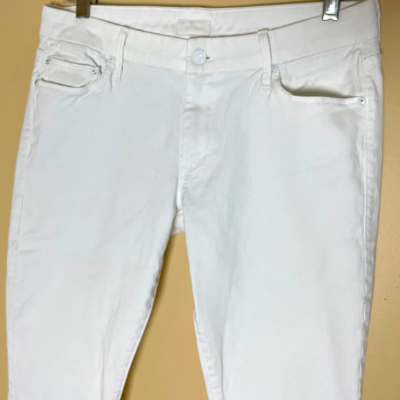 MOTHER The Looker Crop Jeans Size 30 White Glass Slipper - Picture 3 of 11